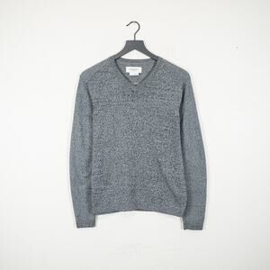 Ministry of Supply Atlas V-Neck Sweater in Heather Gray size Small